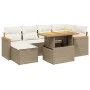 Set of 7-piece garden sofas and beige synthetic rattan cushions by , Garden sets - Ref: Foro24-3273179, Price: 510,03 €, Disc...