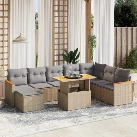Set mit 9 Gartensofas mit beigen Kissen aus synthetischem Rattan von , Gartensets - Ref: Foro24-3273215, Preis: 576,92 €, Rab...