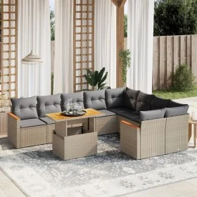 Set Gartensofas mit beigen Kissen 10 Stück synthetisches Rattan von , Gartensets - Ref: Foro24-3273236, Preis: 641,81 €, Raba...