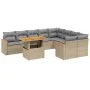 Garden sofa set with beige cushions, 10 pieces, synthetic rattan by , Garden sets - Ref: Foro24-3273236, Price: 643,09 €, Dis...