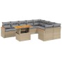 Juego de sofás jardín con cojines beige 10 pzas ratán sintético de , Conjuntos de jardín - Ref: Foro24-3273236, Precio: 613,6...