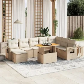 Garden sofa set 9 pieces with beige synthetic rattan cushions by , Garden sets - Ref: Foro24-3271891, Price: 644,80 €, Discou...