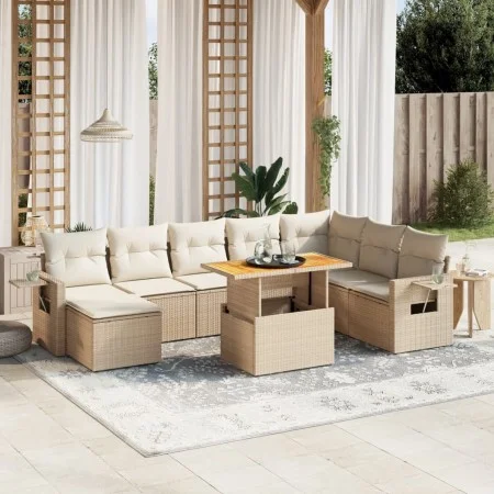 Set mit 9 Gartensofas mit beigen Kissen aus synthetischem Rattan von , Gartensets - Ref: Foro24-3271891, Preis: 644,80 €, Rab...