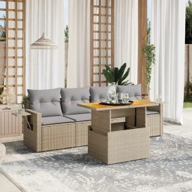 Set Gartensofas mit Kissen 5 Stück synthetisches Rattan beige von , Gartensets - Ref: Foro24-3271633, Preis: 352,99 €, Rabatt: %