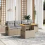 Garden sofa set with 5-piece synthetic rattan beige cushions by , Garden sets - Ref: Foro24-3271633, Price: 352,99 €, Discoun...