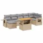 Garden sofa set with beige cushions, 8 pieces, PE rattan by , Garden sets - Ref: Foro24-3271864, Price: 529,67 €, Discount: %