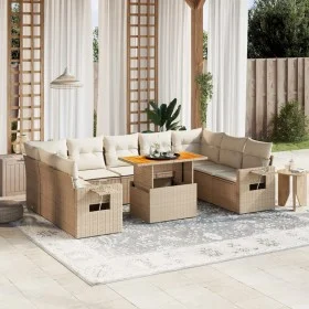 Garden sofa set with beige cushions, 10 pieces, synthetic rattan by , Garden sets - Ref: Foro24-3271898, Price: 711,41 €, Dis...