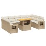 Garden sofa set with beige cushions, 10 pieces, synthetic rattan by , Garden sets - Ref: Foro24-3271898, Price: 672,82 €, Dis...