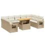 Garden sofa set with beige cushions, 10 pieces, synthetic rattan by , Garden sets - Ref: Foro24-3271898, Price: 711,41 €, Dis...