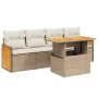 Juego de sofás jardín con cojines 5 pzas ratán sintético beige by , Garden sets - Ref: Foro24-3273837, Price: 336,25 €, Disco...