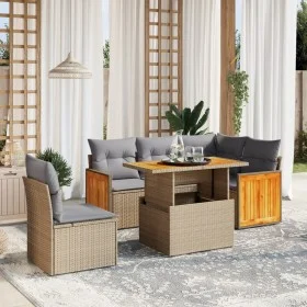 Set Gartensofas mit Kissen 6 Stück synthetisches Rattan beige von , Gartensets - Ref: Foro24-3273964, Preis: 434,57 €, Rabatt: %
