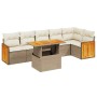 Set aus 7-teiligen Gartensofas und Kissen, synthetisches Rattan, beige von , Gartensets - Ref: Foro24-3273970, Preis: 468,85 ...