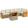Set sofás de jardín 7 piezas y cojines ratán sintético beige de , Conjuntos de jardín - Ref: Foro24-3273970, Precio: 510,81 €...