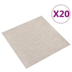 Baldosas de suelo de moqueta 20 uds 5 m² 50x50 cm beige claro