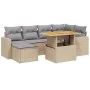 Set of 7-piece garden sofas and beige synthetic rattan cushions by , Garden sets - Ref: Foro24-3275593, Price: 470,04 €, Disc...