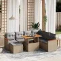Garden sofa set with beige cushions, 8 pieces, PE rattan by , Garden sets - Ref: Foro24-3276055, Price: 521,90 €, Discount: %