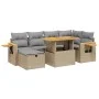 Set of 7-piece garden sofas and beige synthetic rattan cushions by , Garden sets - Ref: Foro24-3276146, Price: 490,52 €, Disc...