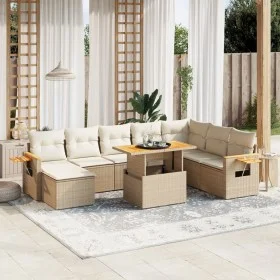 Set de sofás de jardín 9 pzas con cojines ratán sintético beige de , Conjuntos de jardín - Ref: Foro24-3273655, Precio: 677,1...