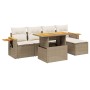 Gartensofa-Set mit 6-teiligen Kissen aus synthetischem Rattan in Beige. von , Gartensets - Ref: Foro24-3273494, Preis: 445,99...