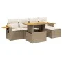 Gartensofa-Set mit 6-teiligen Kissen aus synthetischem Rattan in Beige. von , Gartensets - Ref: Foro24-3273494, Preis: 465,12...