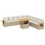 Gartensofa-Set 11-teilig mit beigen Polstern aus synthetischem Rattan von , Gartensets - Ref: Foro24-3273704, Preis: 792,78 €...