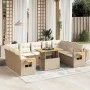 Garden sofa set with beige cushions, 10 pieces, synthetic rattan by , Garden sets - Ref: Foro24-3273662, Price: 745,07 €, Dis...