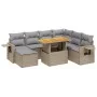 Juego de sofás de jardín con cojines beige 8 pzas ratán PE by , Garden sets - Ref: Foro24-3275719, Price: 535,32 €, Discount: %