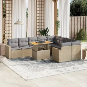 Garden sofa set with beige cushions, 10 pieces, synthetic rattan by , Garden sets - Ref: Foro24-3271472, Price: 642,28 €, Dis...