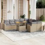 Gartensofa-Set mit 10-teiligen beigen Kissen aus synthetischem Rattan. von , Gartensets - Ref: Foro24-3271472, Preis: 621,67 ...