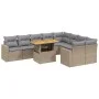 Gartensofa-Set mit 10-teiligen beigen Kissen aus synthetischem Rattan. von , Gartensets - Ref: Foro24-3271472, Preis: 642,28 ...