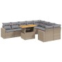 Juego de sofás jardín con cojines beige 10 pzas ratán sintético de , Conjuntos de jardín - Ref: Foro24-3271472, Precio: 610,41 €