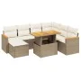Juego de sofás de jardín con cojines beige 8 pzas ratán PE de , Conjuntos de jardín - Ref: Foro24-3273193, Precio: 555,45 €, ...