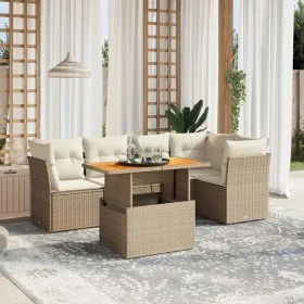 Gartensofa-Set mit 5-teiligen Kissen aus synthetischem Rattan in Beige. von , Gartensets - Ref: Foro24-3270820, Preis: 466,76...