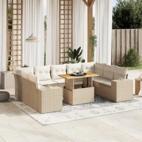 Garden sofa set with beige cushions, 10 pieces, synthetic rattan by , Garden sets - Ref: Foro24-3272780, Price: 721,12 €, Dis...