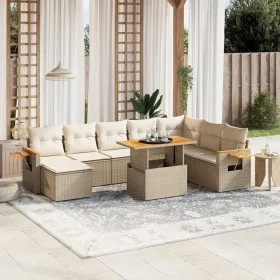 Gartensofagarnitur mit beigen Kissen, 8-teilig, aus PE-Rattan. von , Gartensets - Ref: Foro24-3273634, Preis: 593,34 €, Rabat...