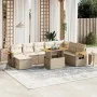 Gartensofagarnitur mit beigen Kissen, 8-teilig, aus PE-Rattan. von , Gartensets - Ref: Foro24-3273634, Preis: 594,72 €, Rabat...