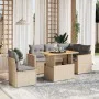 Gartensofa-Set mit 6-teiligen Kissen aus synthetischem Rattan in Beige. von , Gartensets - Ref: Foro24-3273082, Preis: 415,24...