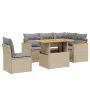 Gartensofa-Set mit 6-teiligen Kissen aus synthetischem Rattan in Beige. von , Gartensets - Ref: Foro24-3273082, Preis: 415,24...