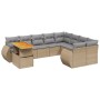 Gartensofa-Set mit 10-teiligen beigen Kissen aus synthetischem Rattan. von , Gartensets - Ref: Foro24-3272361, Preis: 692,13 ...