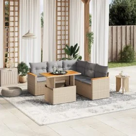Juego de sofás jardín con cojines 6 pzas ratán sintético beige de , Conjuntos de jardín - Ref: Foro24-3273075, Precio: 415,24...