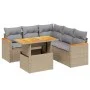 Garden sofa set with 6-piece synthetic rattan beige cushions by , Garden sets - Ref: Foro24-3273075, Price: 415,24 €, Discoun...