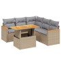 Gartensofa-Set mit 6-teiligen Kissen aus synthetischem Rattan in Beige. von , Gartensets - Ref: Foro24-3273075, Preis: 411,73...
