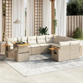 Gartensofa-Set mit 10-teiligen beigen Kissen aus synthetischem Rattan. von , Gartensets - Ref: Foro24-3273683, Preis: 745,07 ...