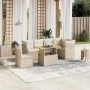 Set sofás de jardín 7 piezas y cojines ratán sintético beige de , Conjuntos de jardín - Ref: Foro24-3270855, Precio: 499,13 €...