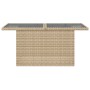 Gartentisch mit Glasoberfläche, PE-Rattan in Beige, 100x55x73 cm. von , Gartentische - Ref: Foro24-366059, Preis: 104,51 €, R...