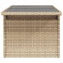 Gartentisch mit Glasoberfläche, PE-Rattan in Beige, 100x55x73 cm. von , Gartentische - Ref: Foro24-366059, Preis: 104,51 €, R...