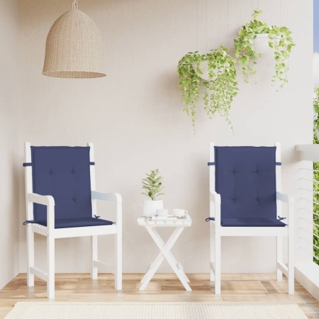 Cojines para silla con respaldo bajo 2 uds tela azul marino de , Cojines para sillas y sofás - Ref: Foro24-378680, Precio: 26...