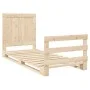 Solid pine wood bed frame with headboard 90x200 cm by , Beds and slatted bases - Ref: Foro24-3281538, Price: 143,35 €, Discou...