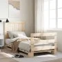 Solid pine wood bed frame with headboard 90x200 cm by , Beds and slatted bases - Ref: Foro24-3281538, Price: 143,35 €, Discou...