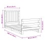 Estructura de cama con cabecero madera maciza de pino 90x200 cm de , Camas y somieres - Ref: Foro24-3281538, Precio: 144,97 €...